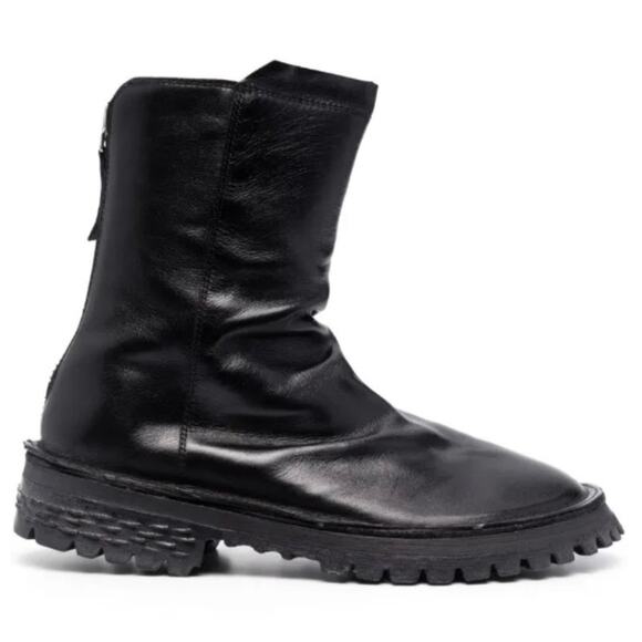 MOMA | Tronchetto Leather Ankle Boots Moto Combat Italian Leather Zipper | 40 - Picture 1 of 10